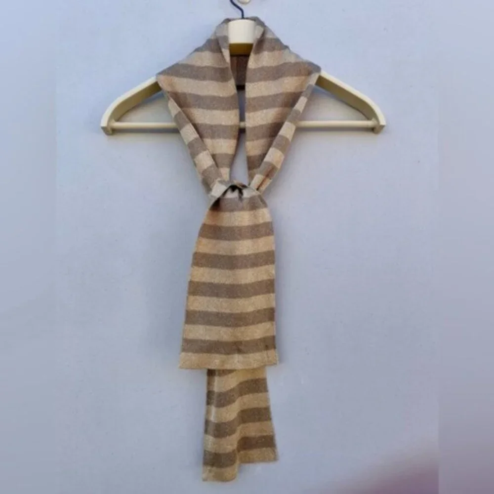 Banana Republic Striped Gold Metallic Block Scarf